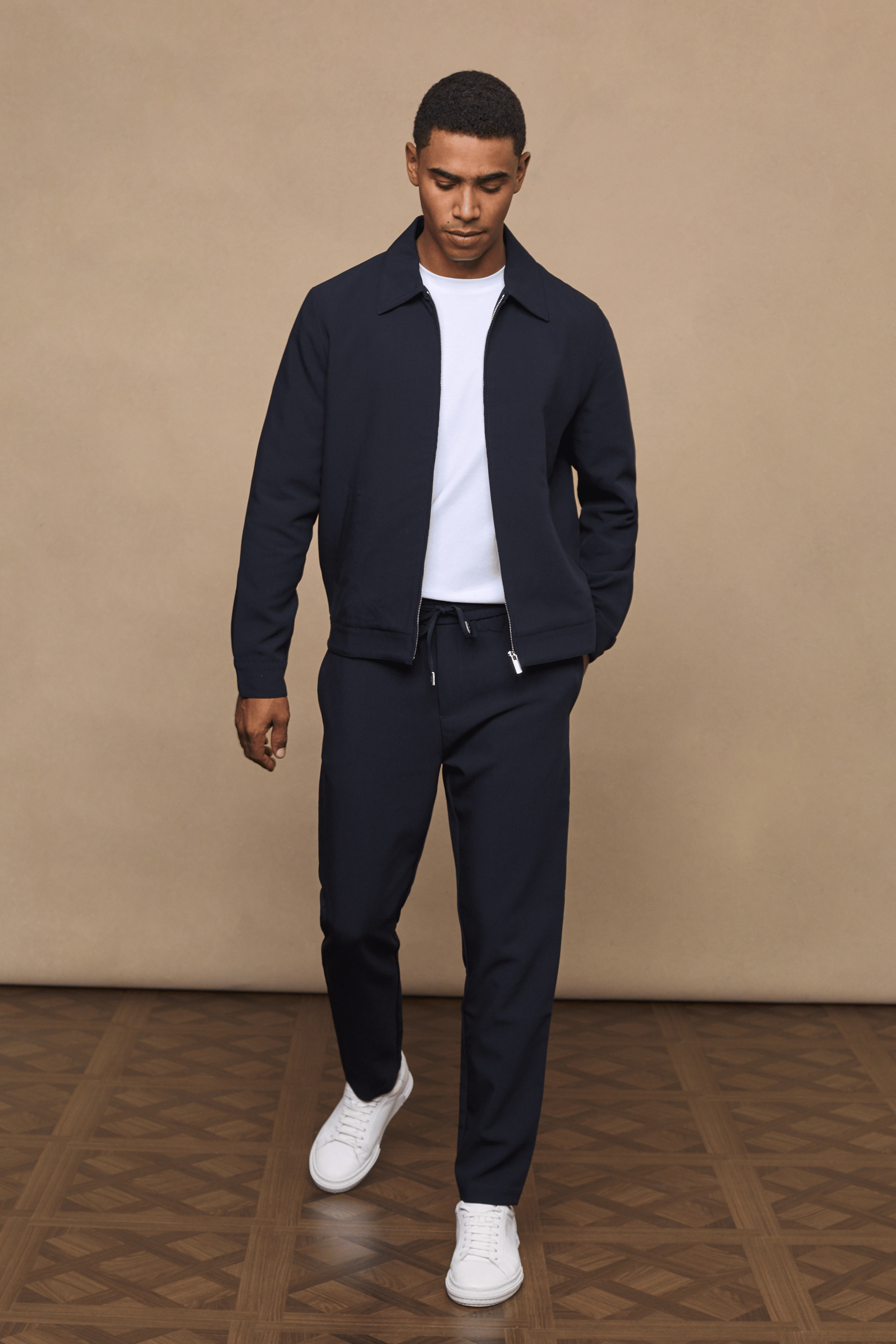 Emilio Zip Through Jacket - Dark Navy