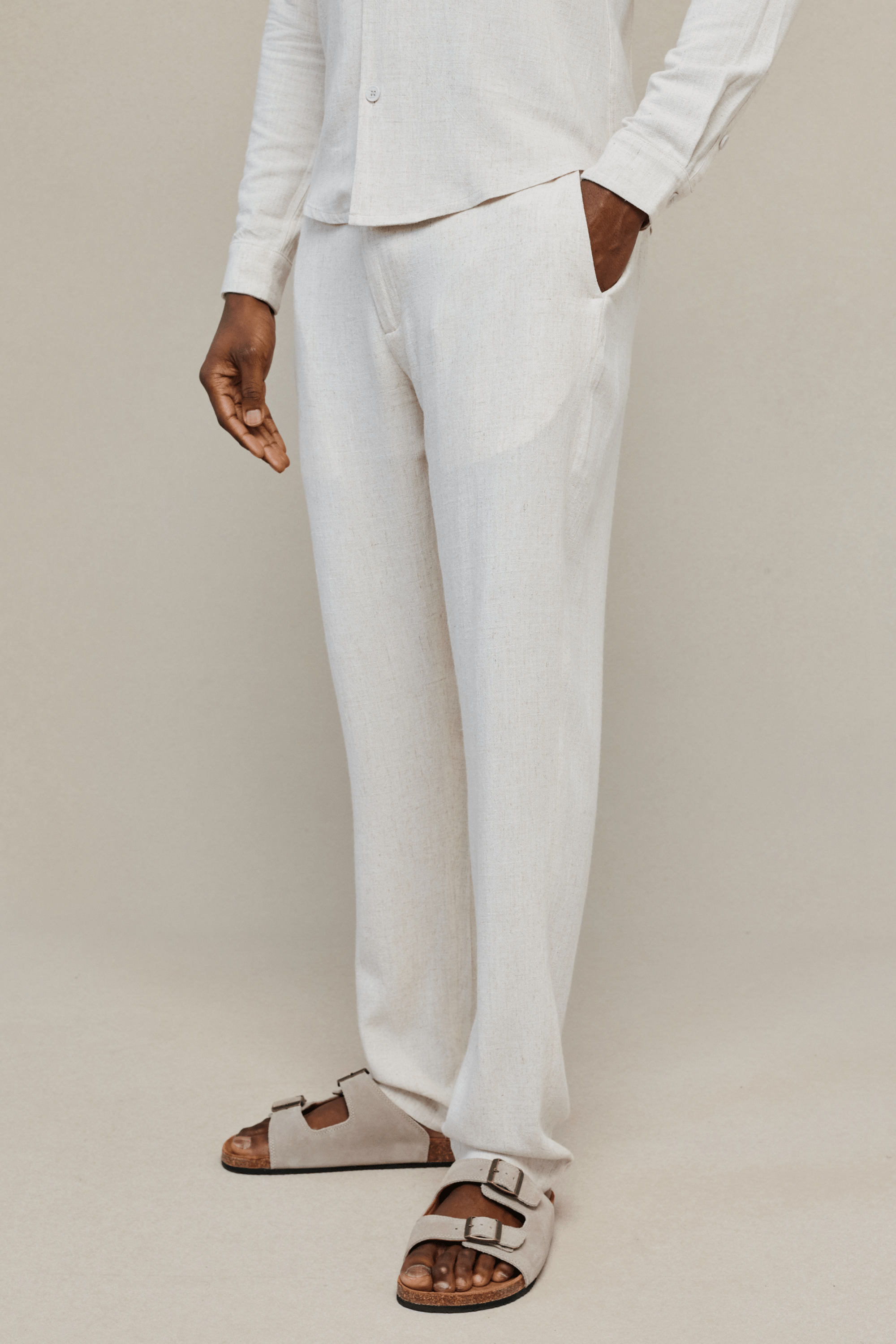 Cami Linen Straight Leg Trouser - Oatmeal