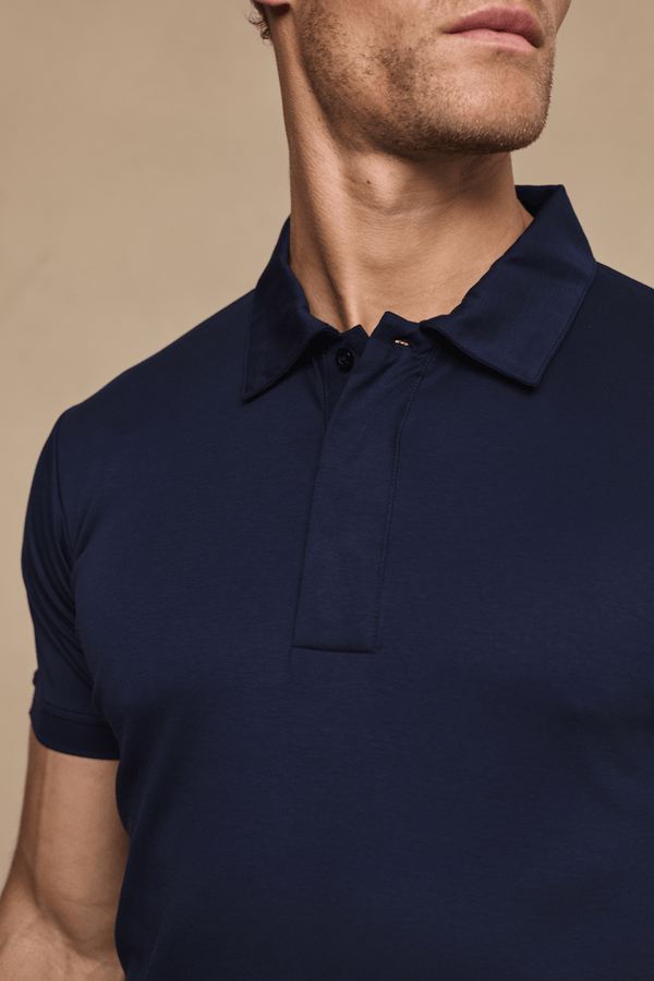 Santi Mercerised Polo Shirt -Navy