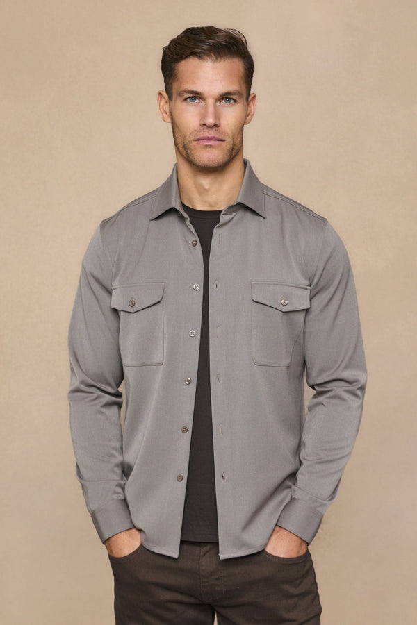 Leo Overshirt - Warm Grey
