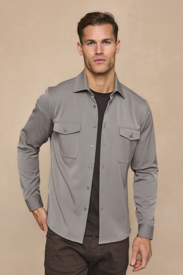 Leo Overshirt - Warm Grey