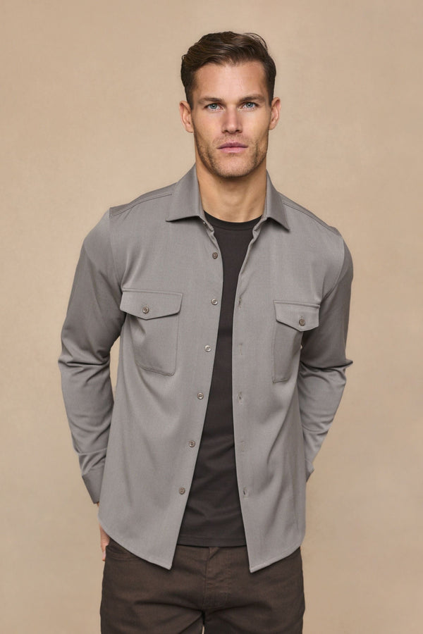 Leo Overshirt - Warm Grey