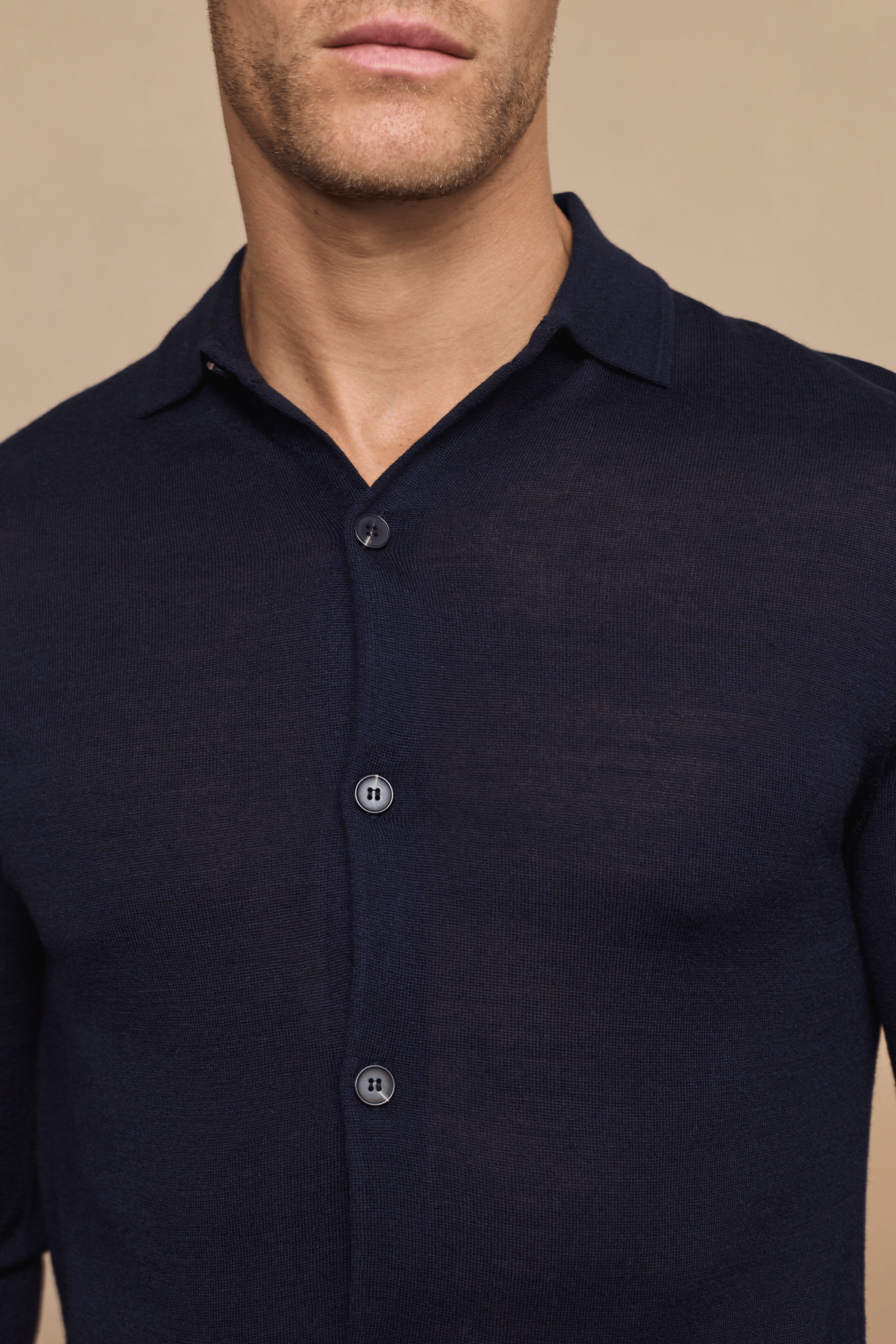 Edgar Fine Knit Shirt - Navy