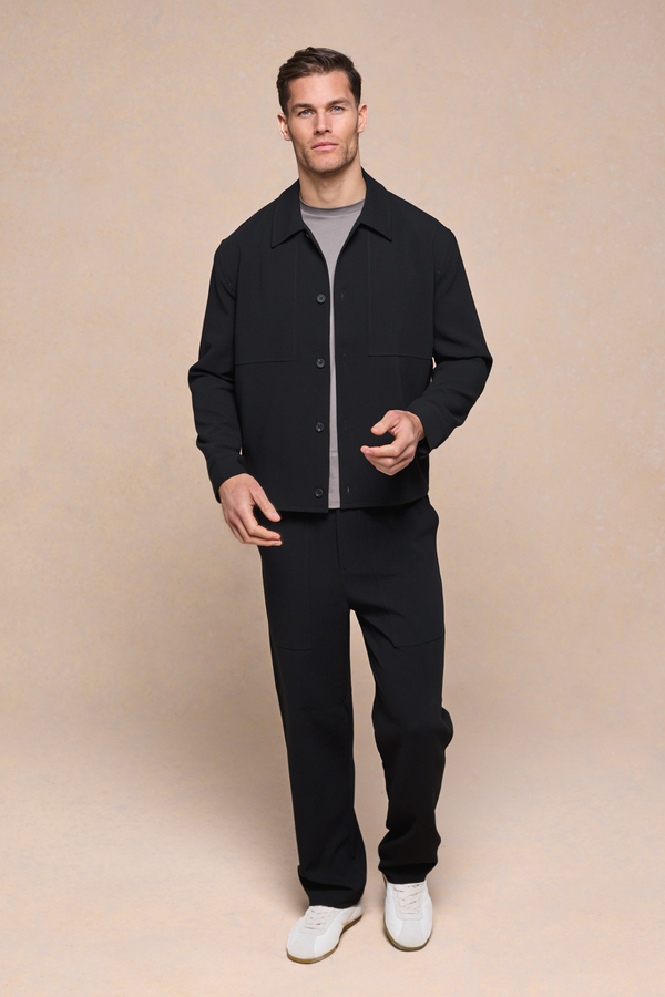 Julien Relaxed Panelled Jacket - Black