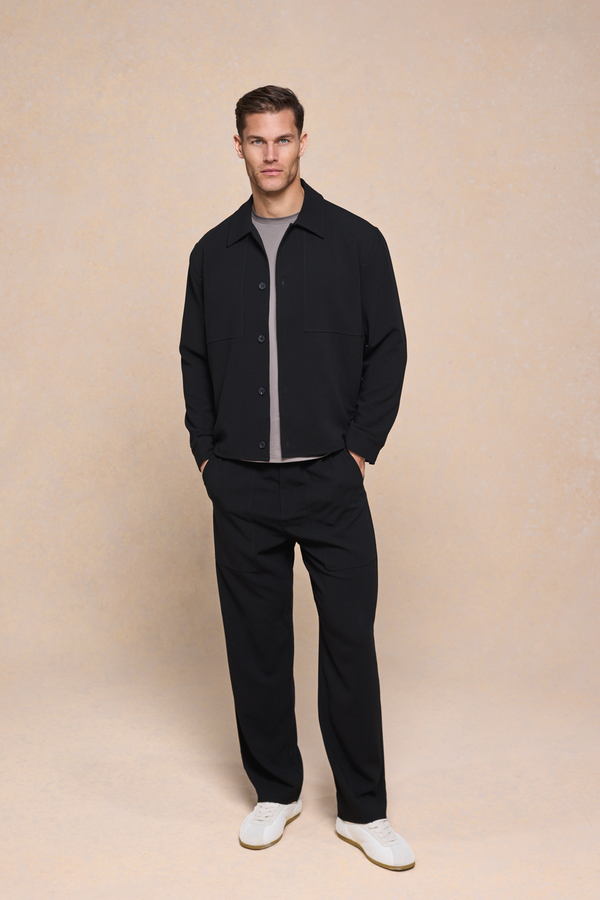 Julien Relaxed Panelled Jacket - Black