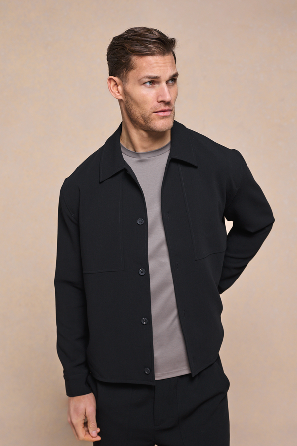Julien Relaxed Panelled Jacket - Black