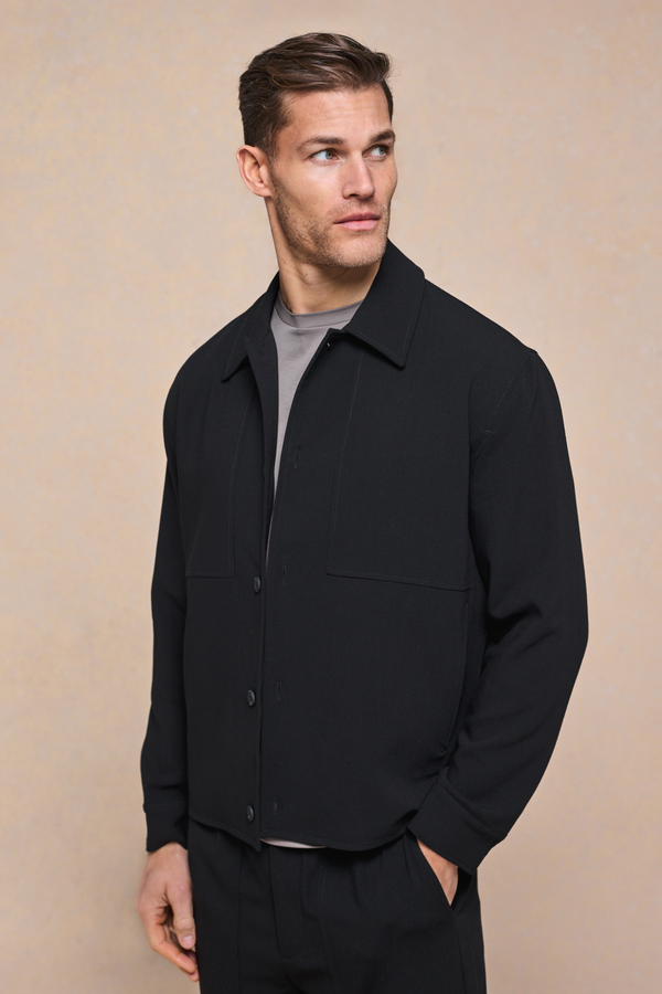 Julien Relaxed Panelled Jacket - Black