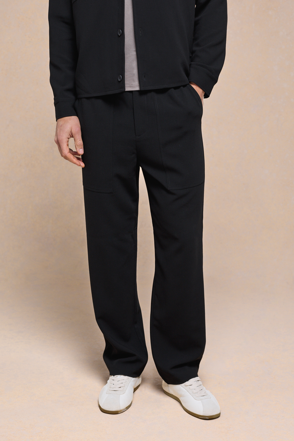Julien Relaxed Panelled Trouser - Black