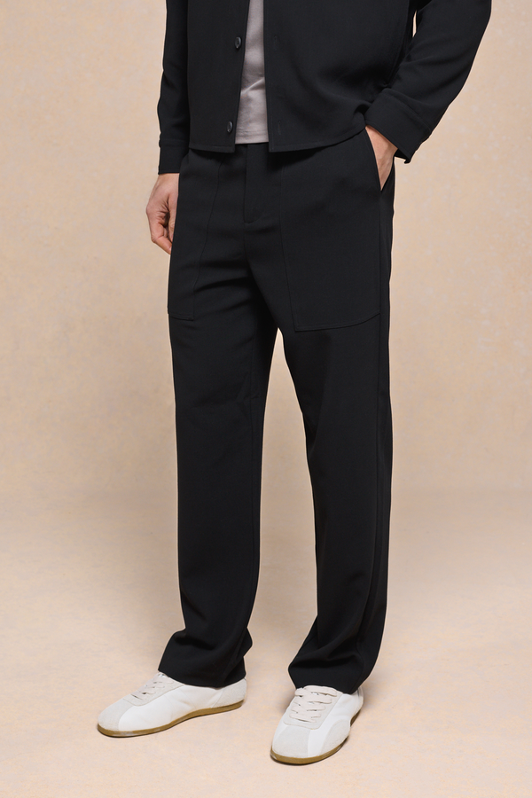 Julien Relaxed Panelled Trouser - Black