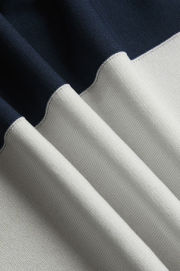 Campi Colour Block Polo Shirt - Navy