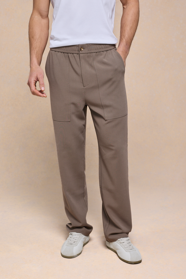 Julien Relaxed Panelled Trouser - Olive