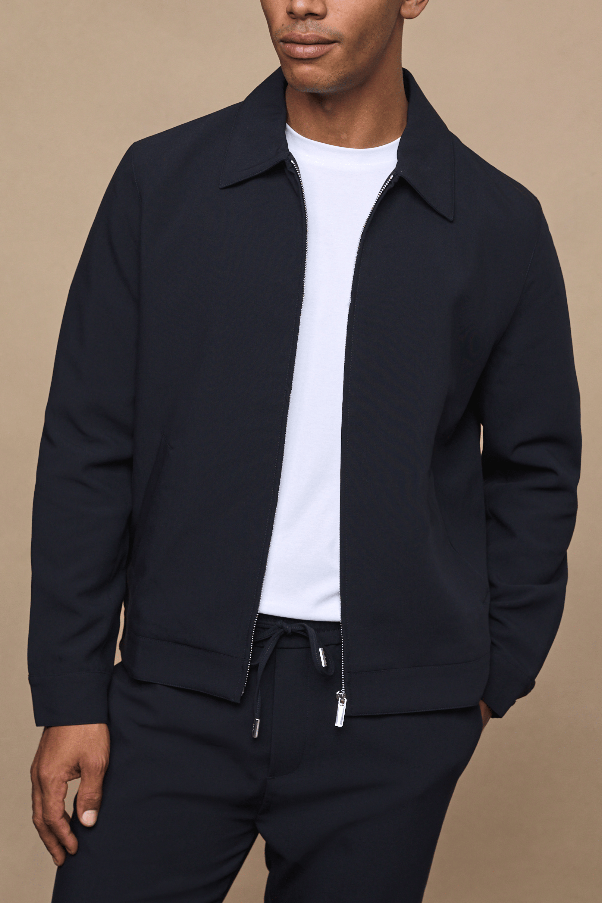 Emilio Zip Through Jacket - Dark Navy