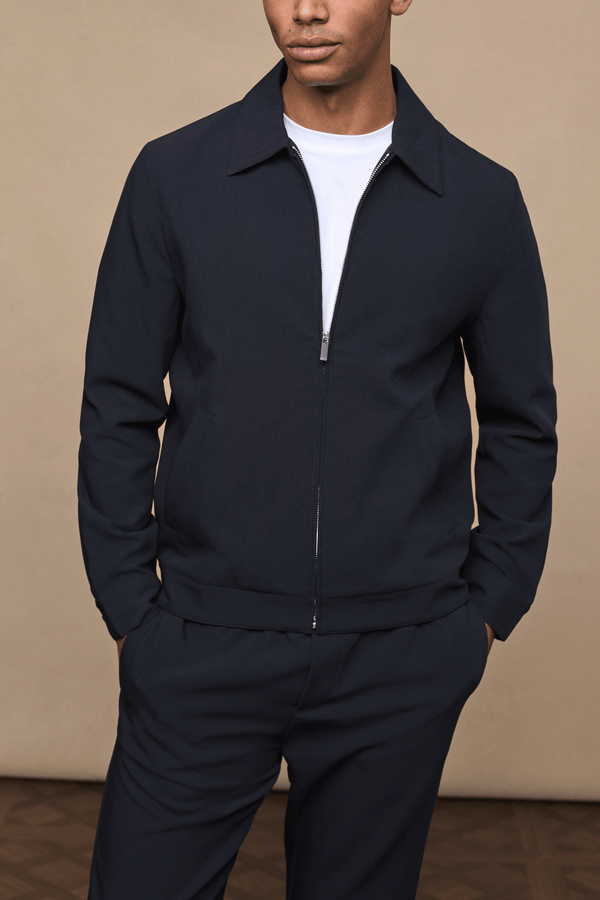 Emilio Zip Through Jacket - Dark Navy