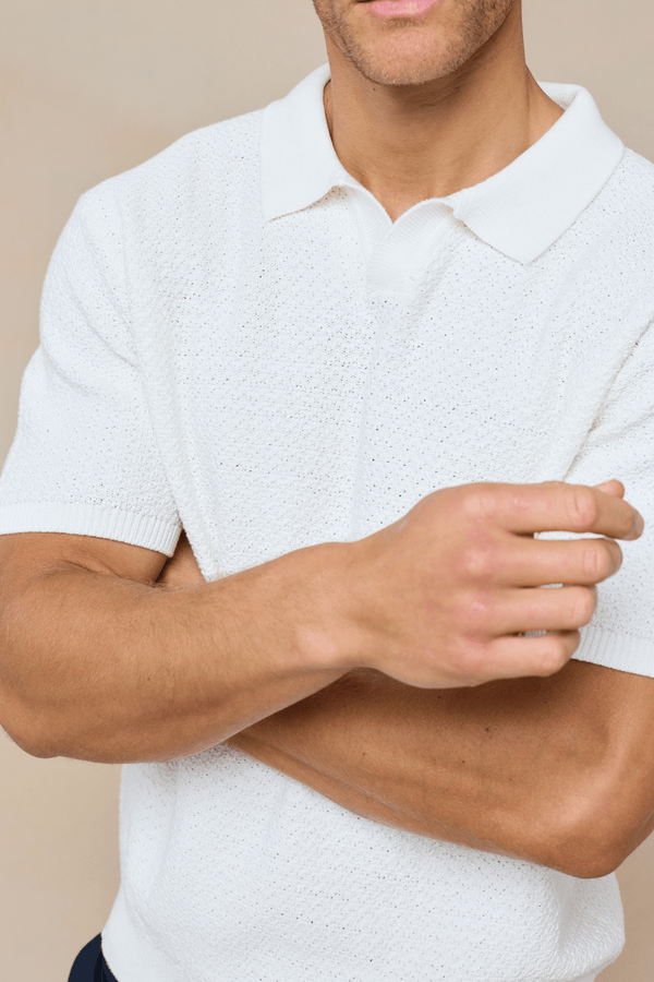 Rapha Cotton Knit Polo - Ecru