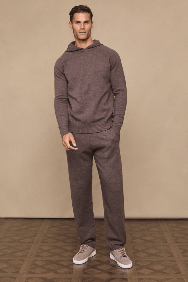 Rowan Knitted Hoodie - Brown Marl