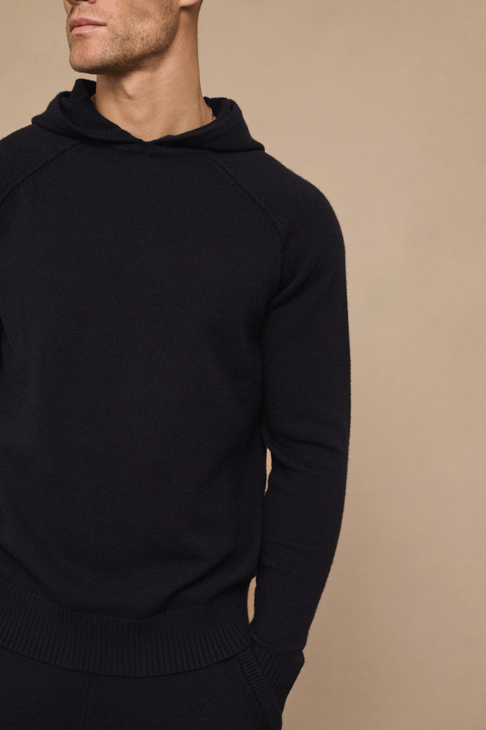Rowan Knitted Hoodie - Black