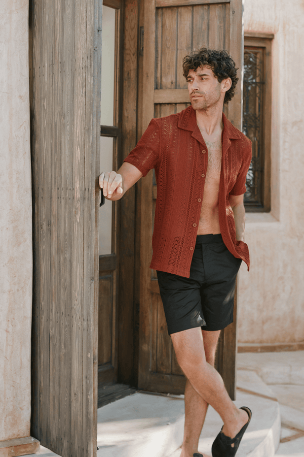 Solle Crochet Shirt - Rust