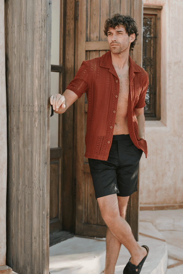 Solle Crochet Shirt - Rust