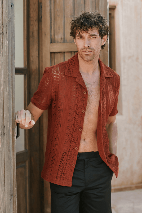 Solle Crochet Shirt - Rust