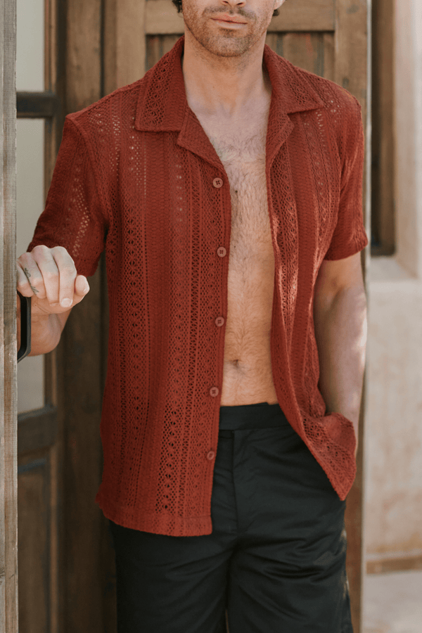 Solle Crochet Shirt - Rust