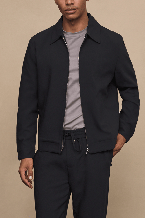 Emilio Zip Through Jacket - Black