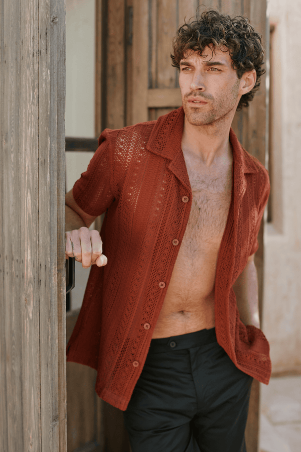 Solle Crochet Shirt - Rust