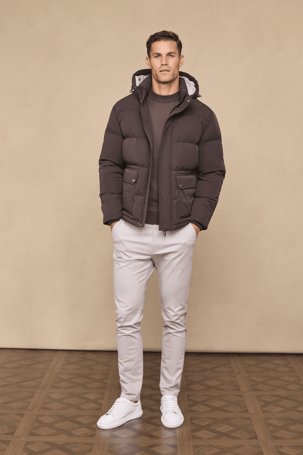 Everetto Down Filled Puffer Coat - Brown