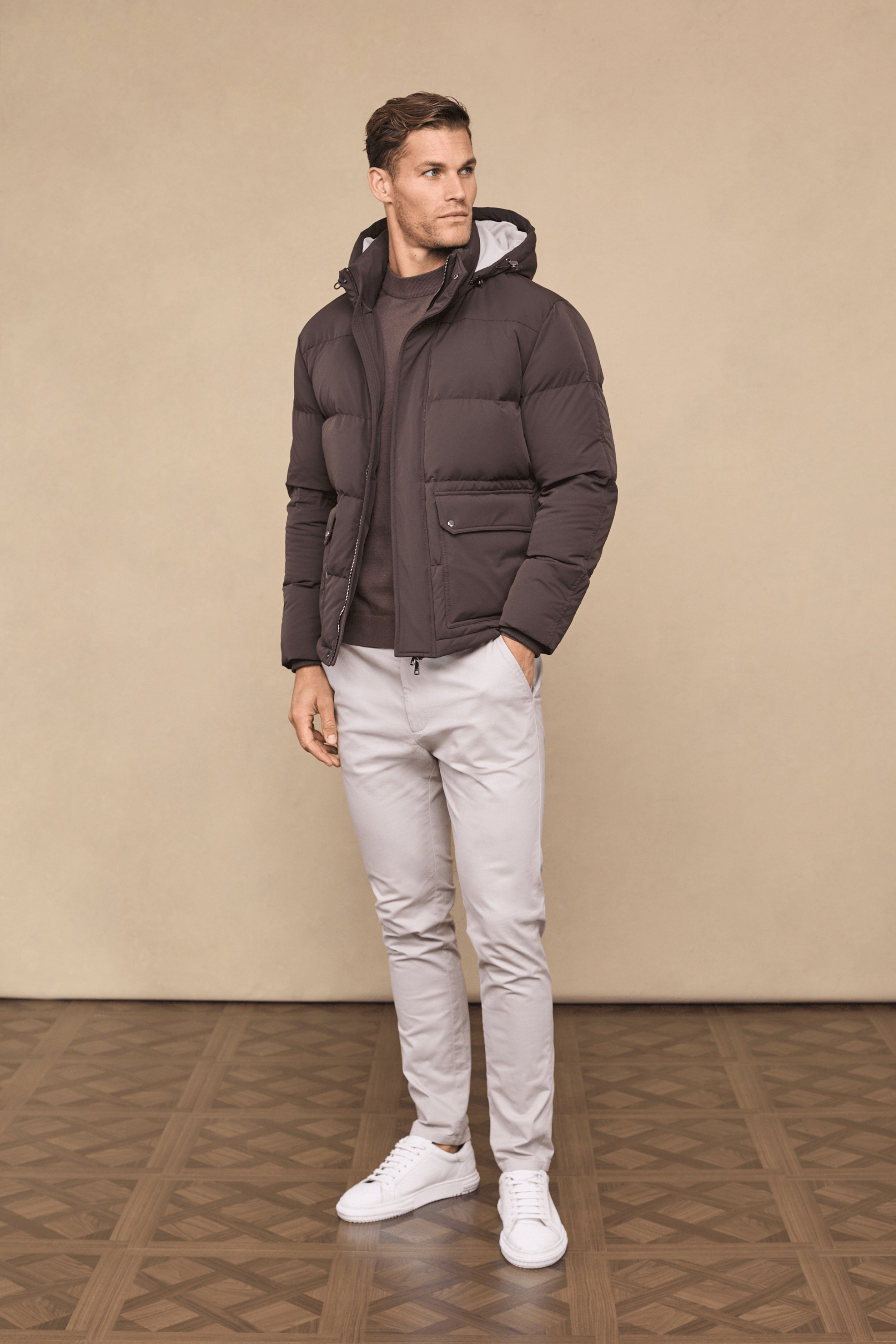 Everetto Down Filled Puffer Coat - Brown