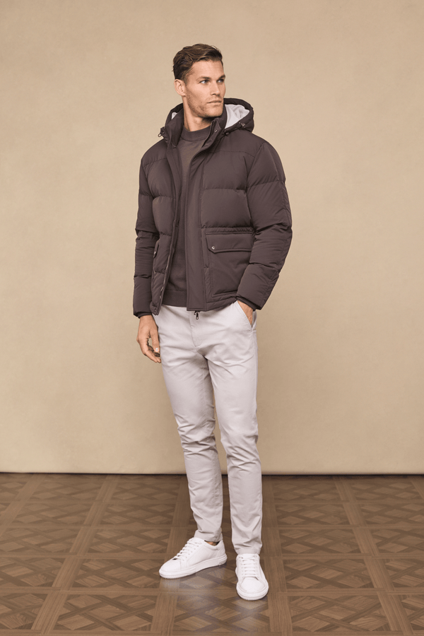 Everetto Down Filled Puffer Coat - Brown
