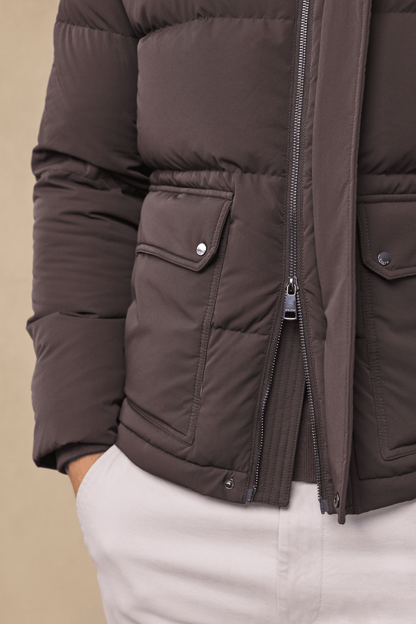 Everetto Down Filled Puffer Coat - Brown