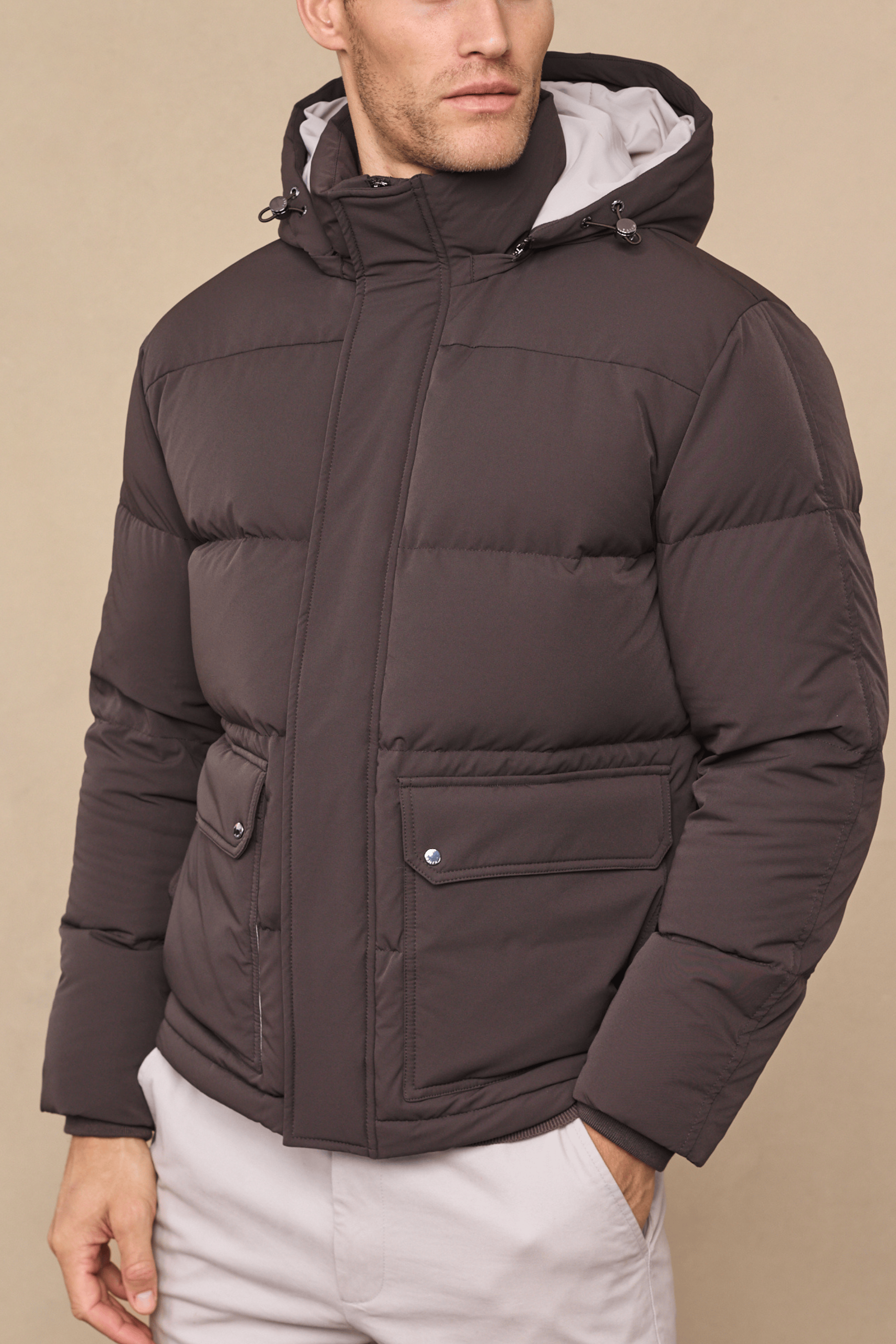 Everetto Down Filled Puffer Coat - Brown