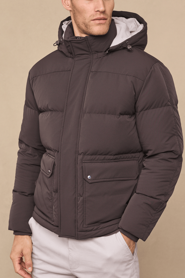 Everetto Down Filled Puffer Coat - Brown