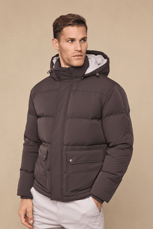 Everetto Down Filled Puffer Coat - Brown