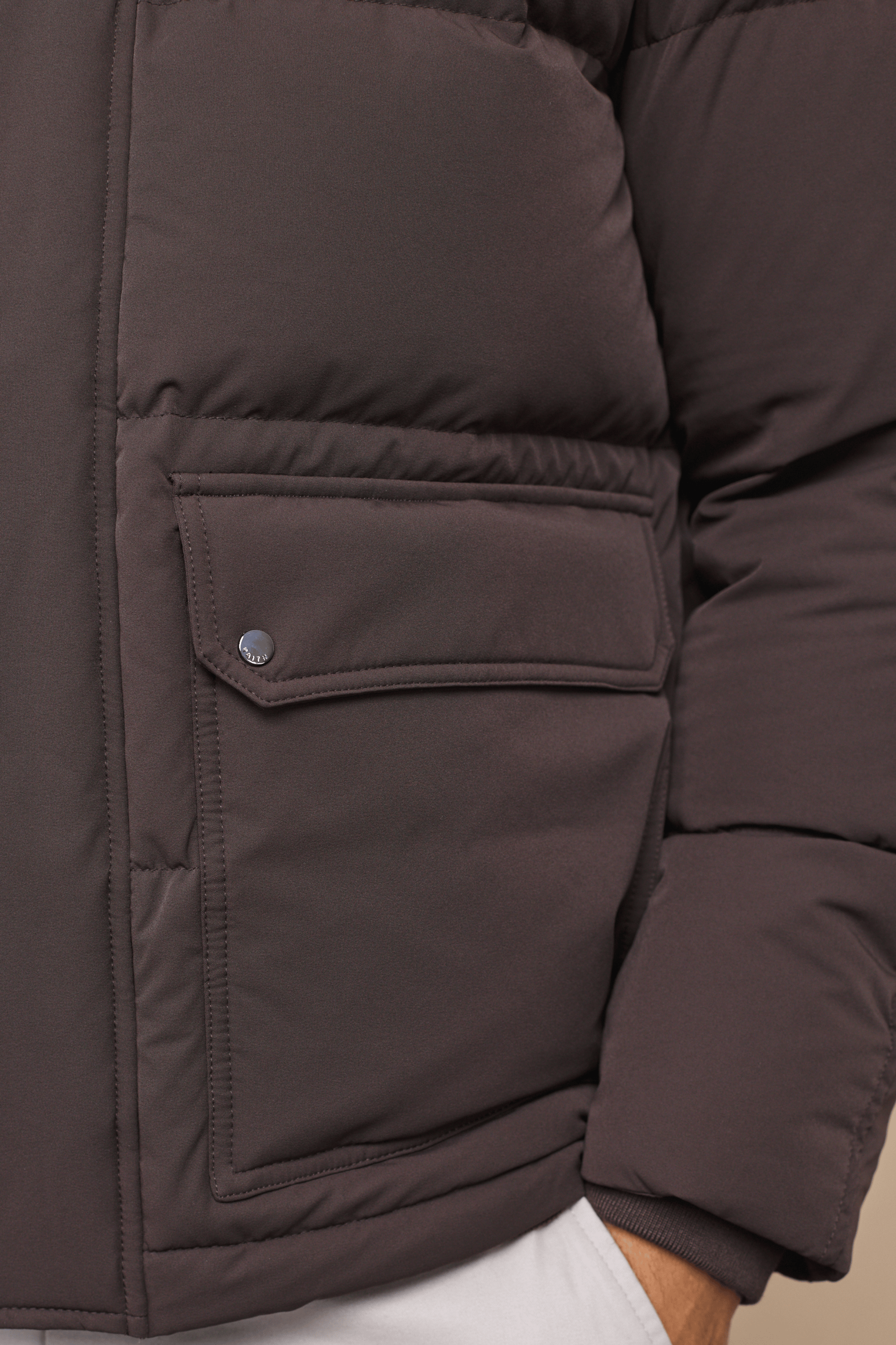 Everetto Down Filled Puffer Coat - Brown