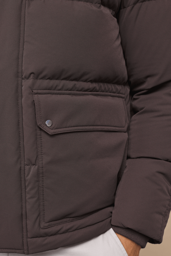 Everetto Down Filled Puffer Coat - Brown