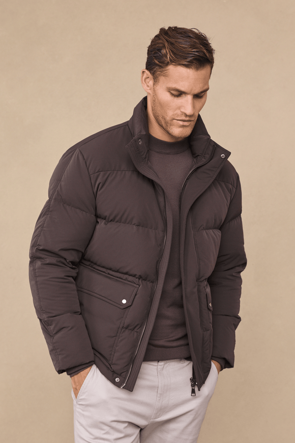 Everetto Down Filled Puffer Coat - Brown