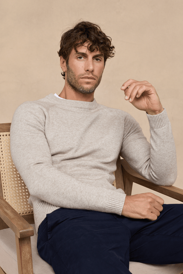 Lando Crew Neck Knit Sweater - Oatmeal