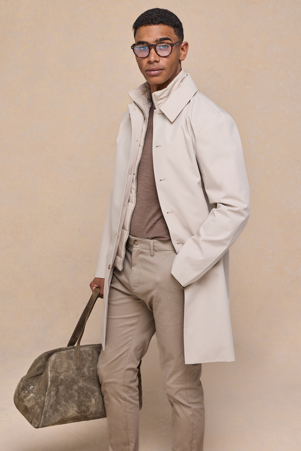 Portico Trench Coat With Detachable Insert - Stone