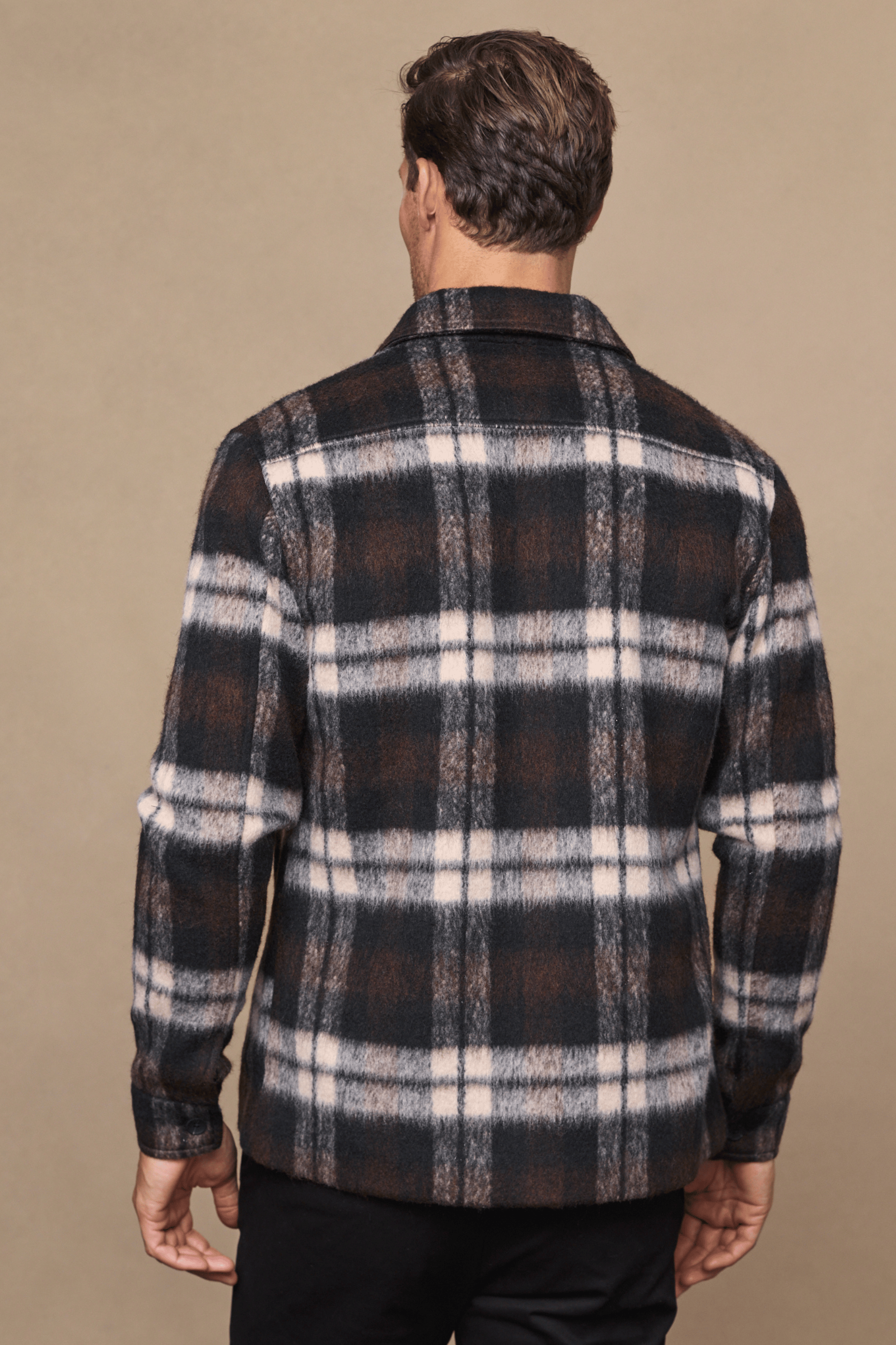 Caldera Brushed Wool Checked Jacket - Brown/Beige