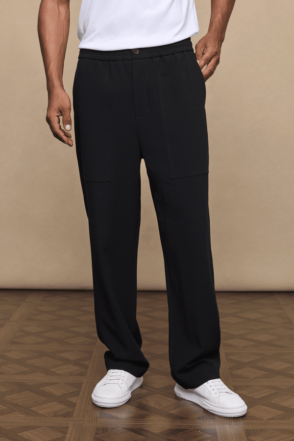 Julien Relaxed Panelled Trouser - Black