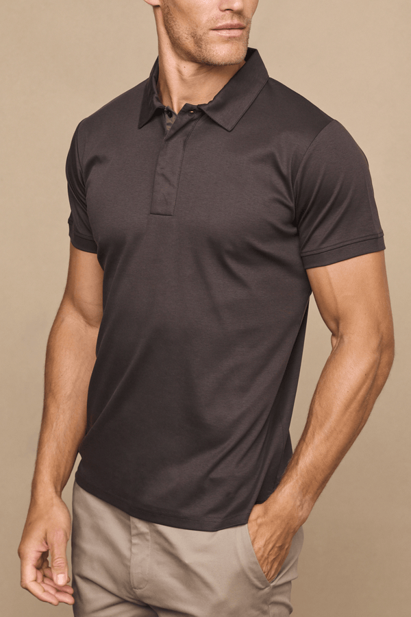 Santi Mercerised Polo Shirt - Brown