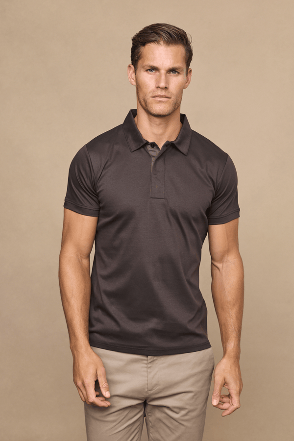 Santi Mercerised Polo Shirt - Brown