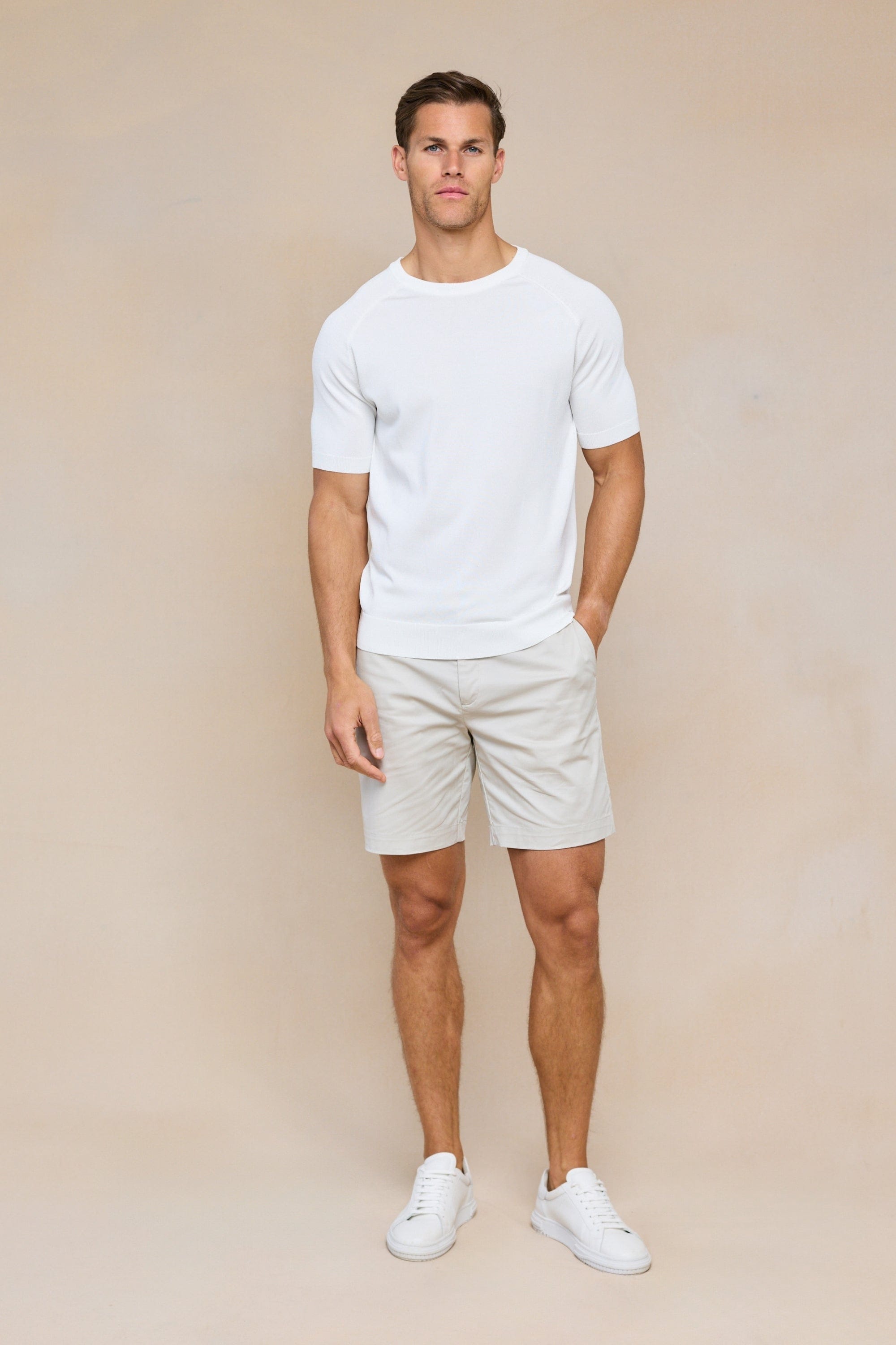 Riera Knit Crew Neck T-Shirt - Ecru