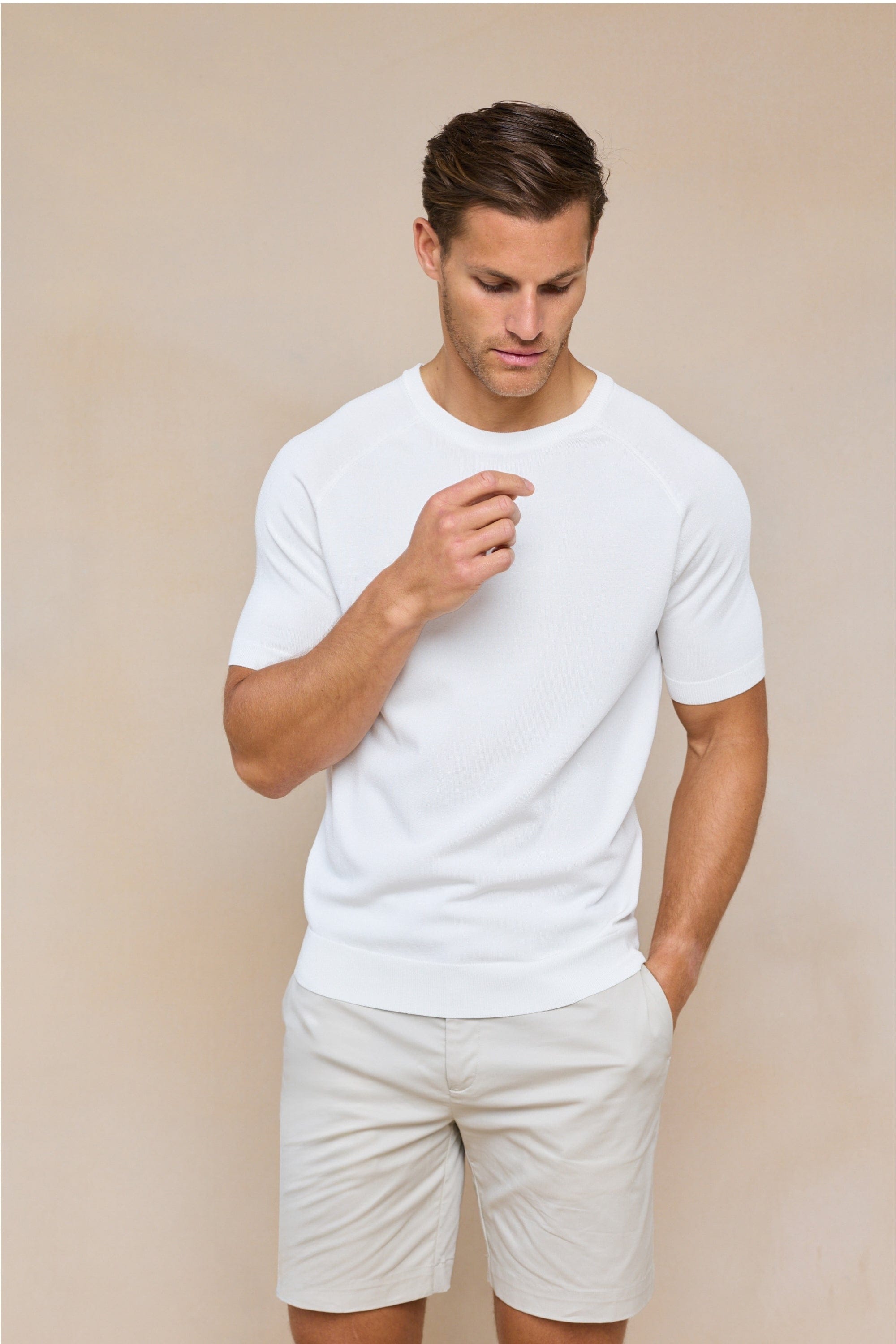 Riera Knit Crew Neck T-Shirt - Ecru