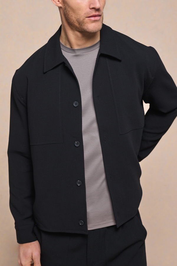 Julien Relaxed Panelled Jacket - Black