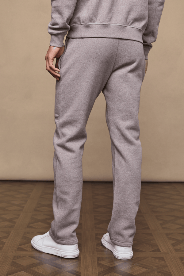 Men’s heavyweight cotton blend joggers in brown marl with straight leg fit by Raith