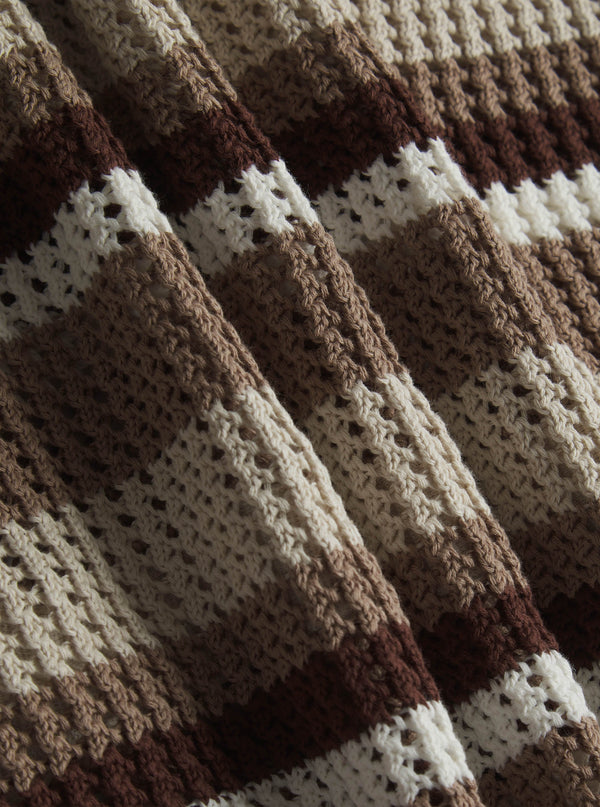 Dell'Amore Crochet Knit Shirt - Brown