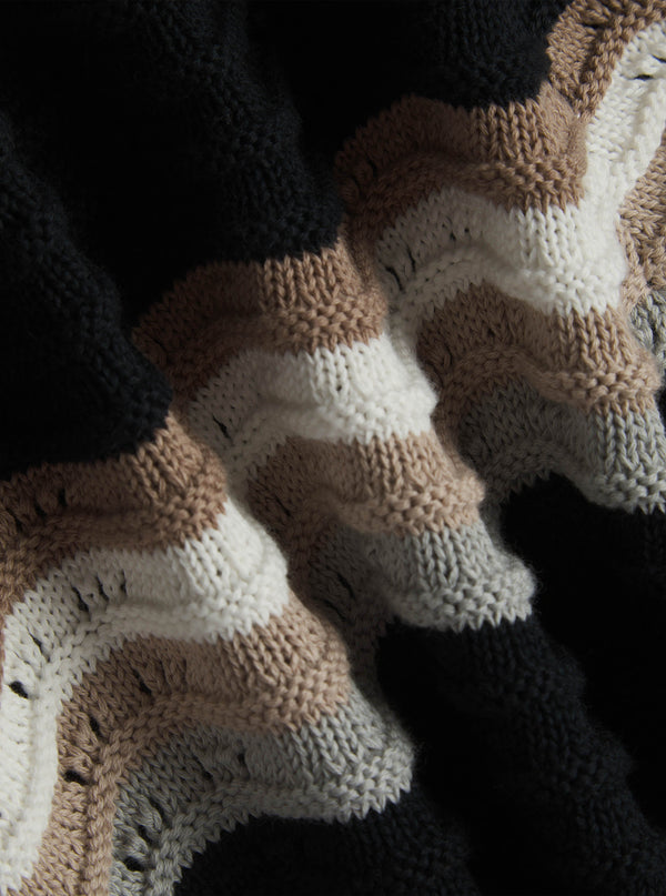 Primavera Crochet Knit Short - Black/Brown