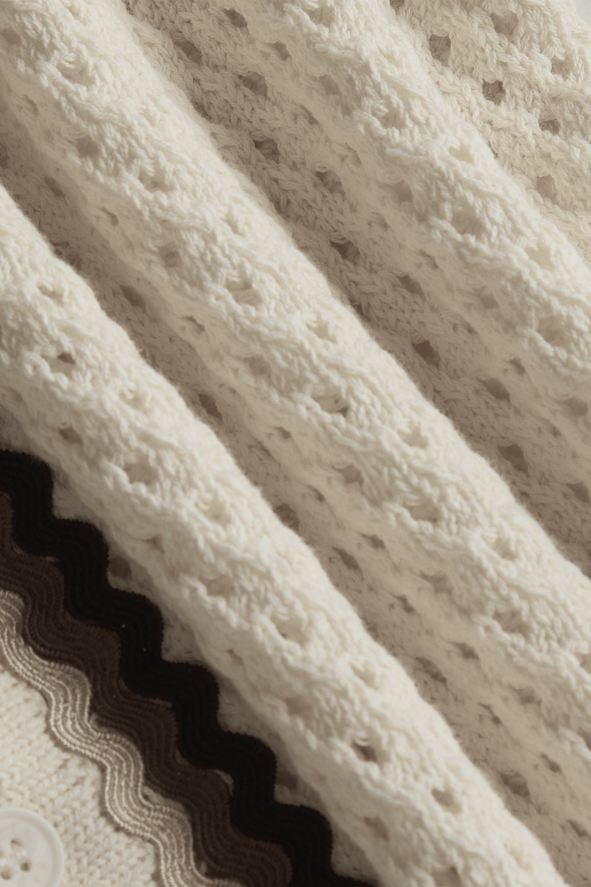 Marconi Häkelstrickhemd – Ecru